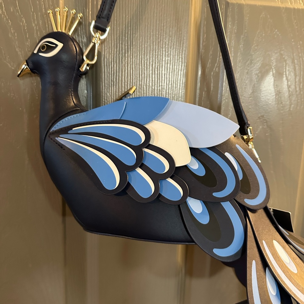 Kate Spade Blue and Black Crossbody Bag with Artistic Design